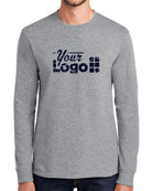 Port & Company L/S Essential Custom T-Shirt, color: Athletic Heather
