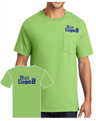 Port & Company S/S Cotton Pocket Custom T-Shirt, color: Lime