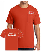 Port & Company S/S Cotton Pocket Custom T-Shirt, color: Orange