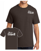 Port & Company S/S Cotton Pocket Custom T-Shirt, color: Brown