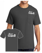 Port & Company S/S Cotton Pocket Custom T-Shirt, color: Charcoal