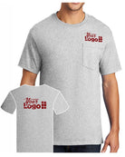 Port & Company S/S Cotton Pocket Custom T-Shirt, color: Ash