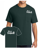 Port & Company S/S Cotton Pocket Custom T-Shirt, color: Dark Green