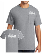 Port & Company S/S Cotton Pocket Custom T-Shirt, color: Athletic Heather