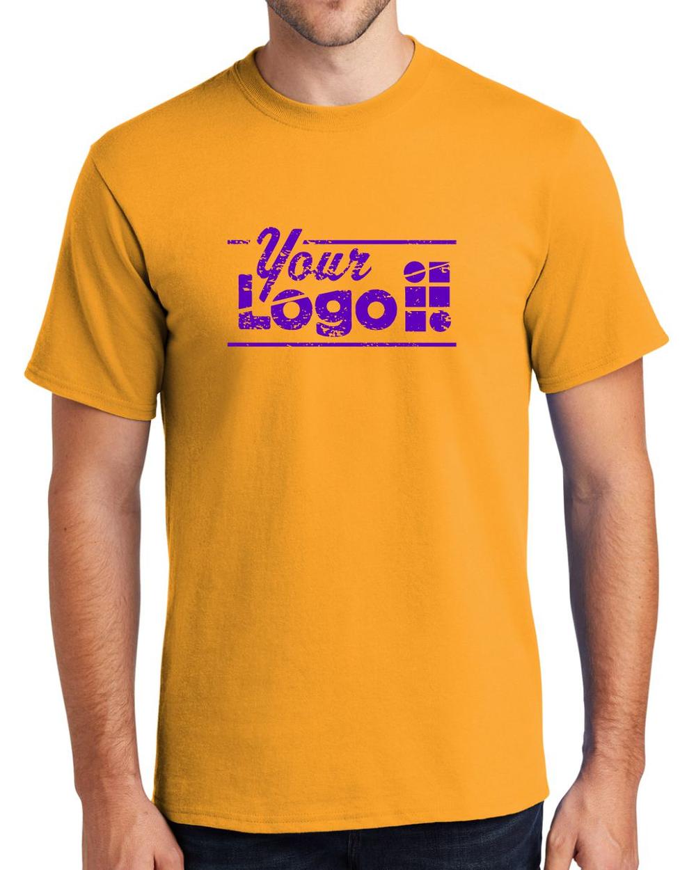 Port & Company S/S Essential Custom T-Shirt, color: Gold