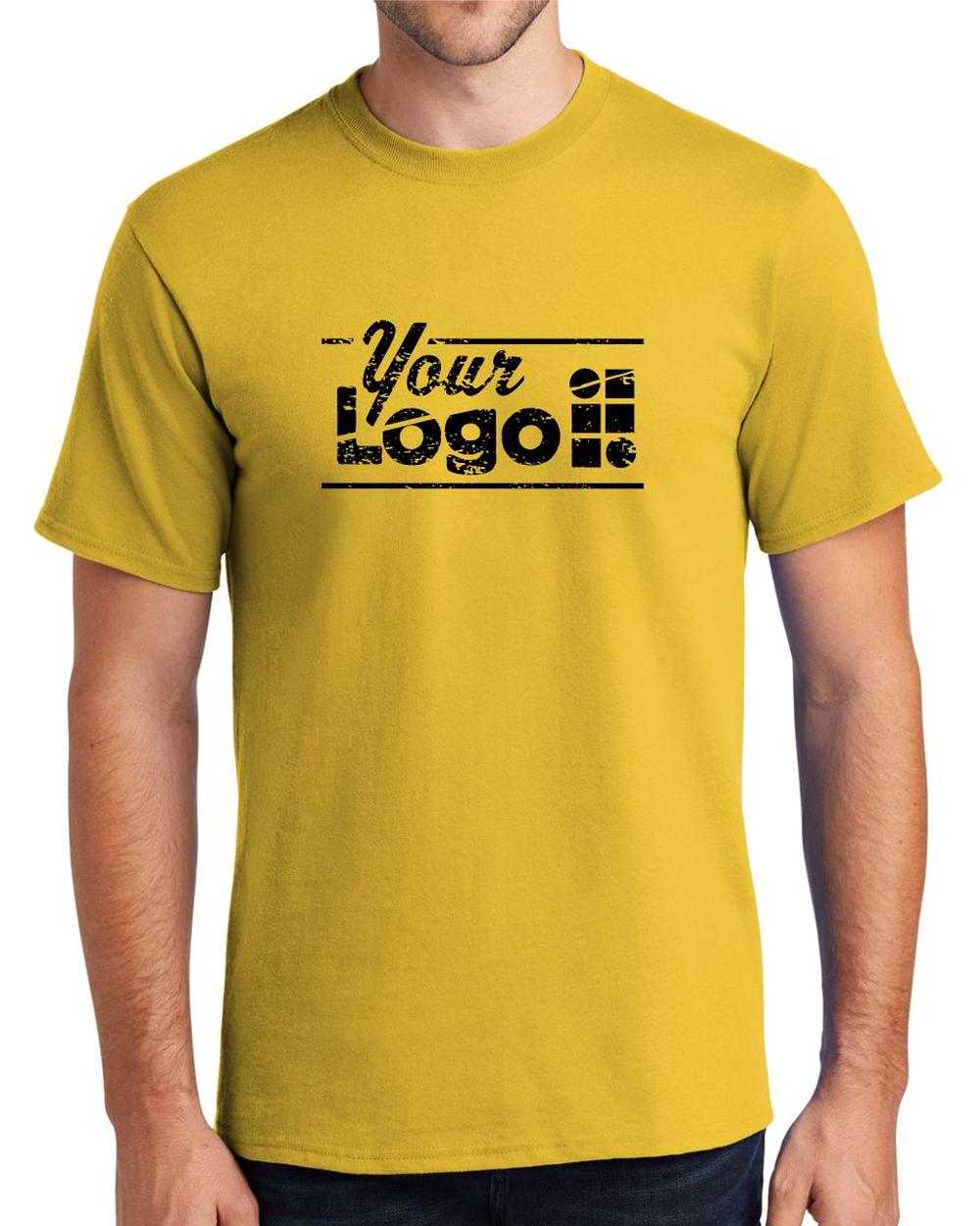 Port & Company S/S Essential Custom T-Shirt, color: Lemon Yellow