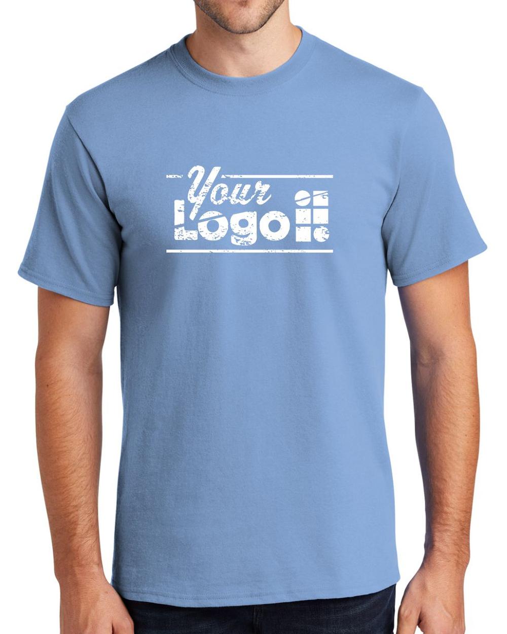 Port & Company S/S Essential Custom T-Shirt, color: Light Blue