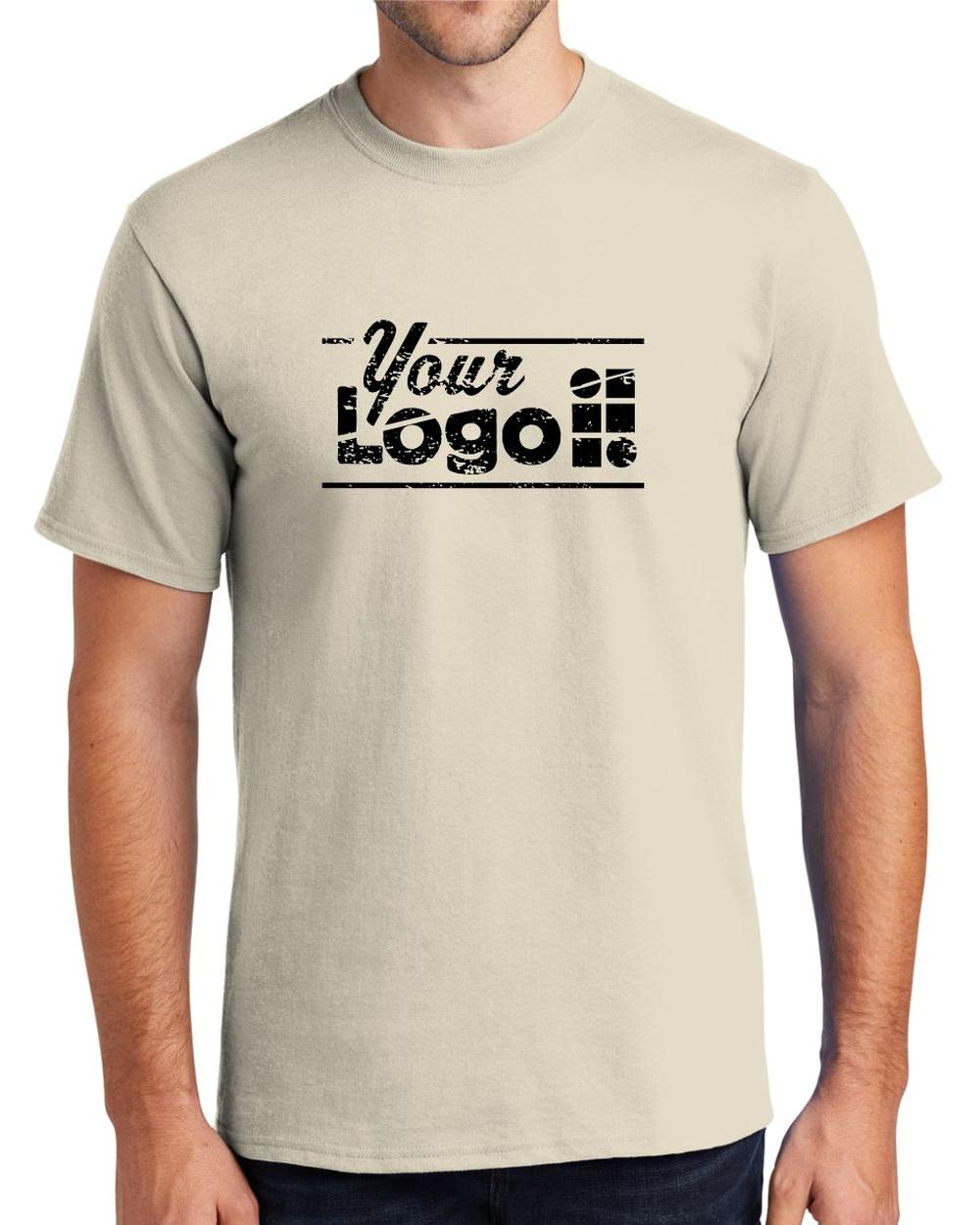 Port & Company S/S Essential Custom T-Shirt, color: Natural