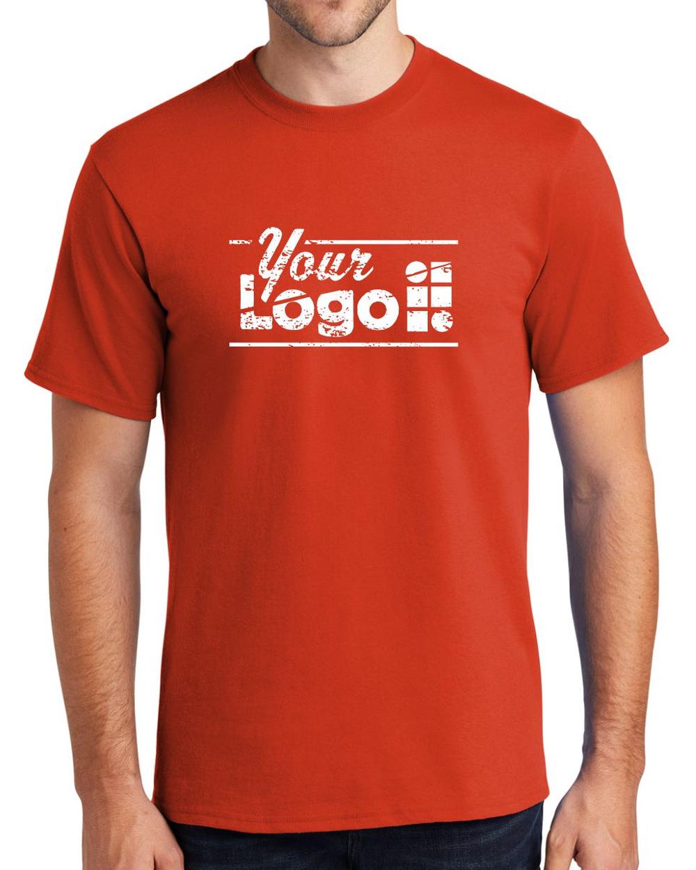 Port & Company S/S Essential Custom T-Shirt, color: Orange