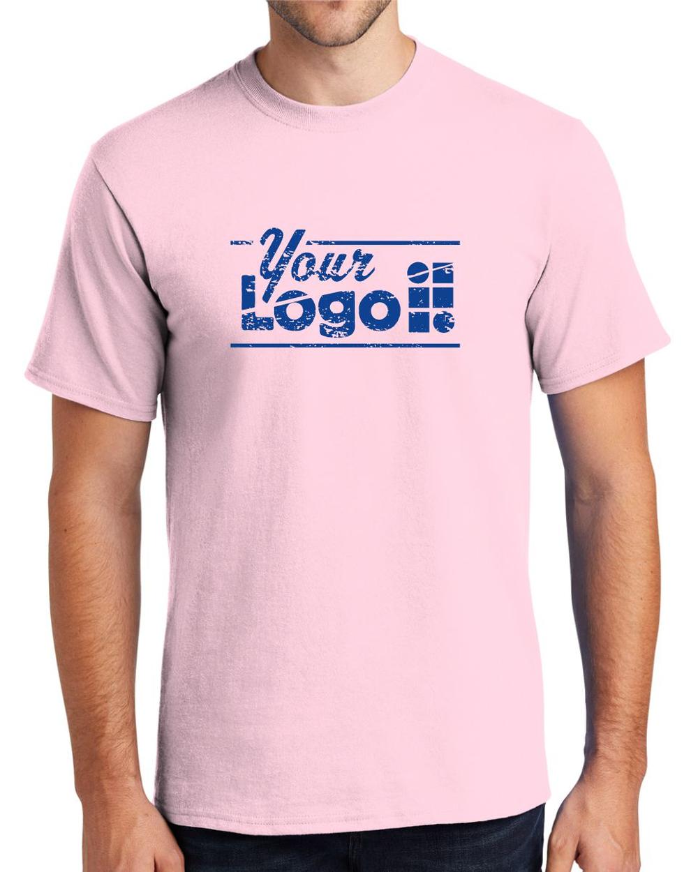 Port & Company S/S Essential Custom T-Shirt, color: Pale Pink