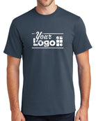 Port & Company S/S Essential Custom T-Shirt, color: Steel Blue