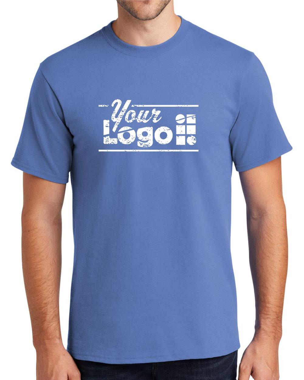 Port & Company S/S Essential Custom T-Shirt, color: Carolina Blue