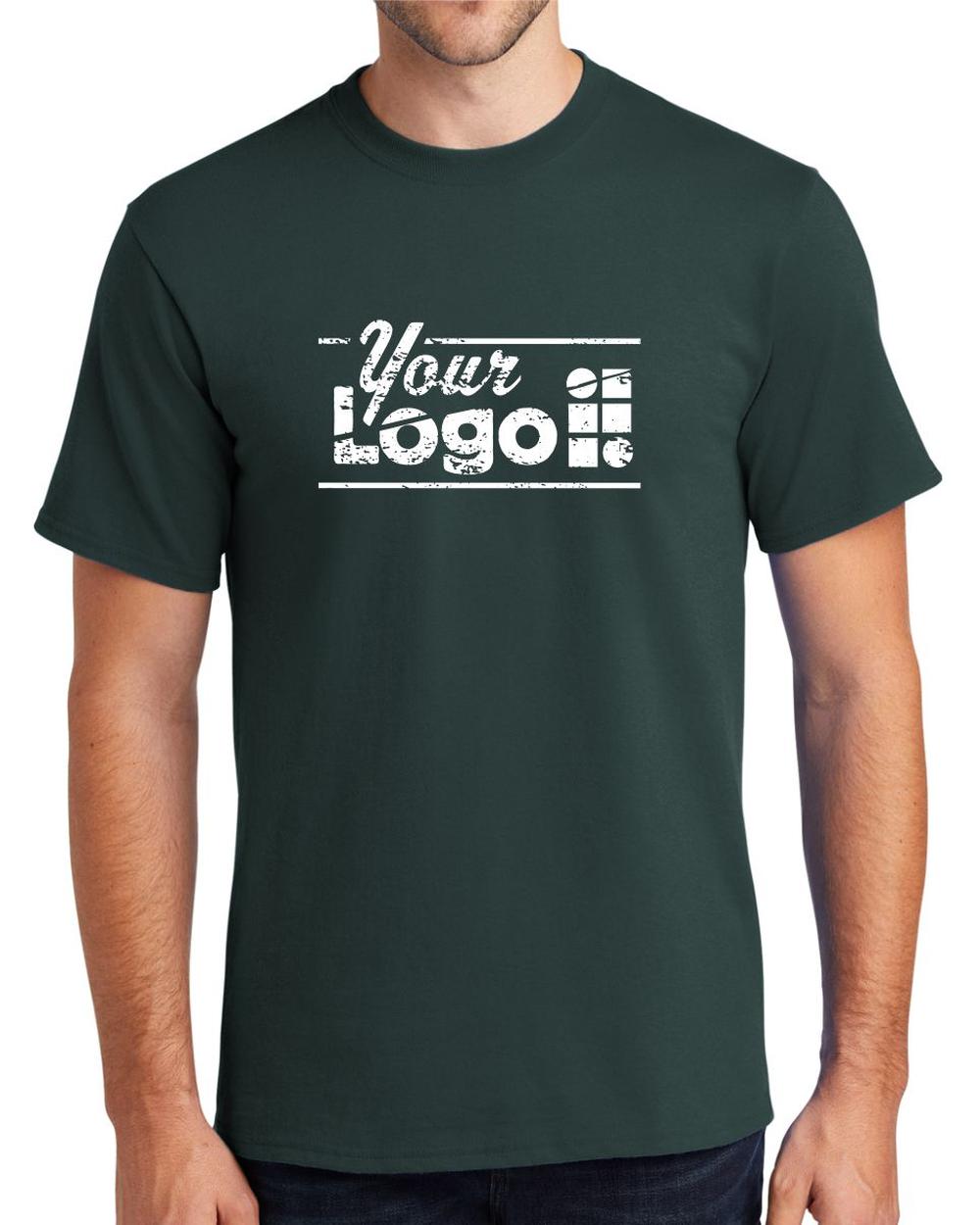 Port & Company S/S Essential Custom T-Shirt, color: Dark Green