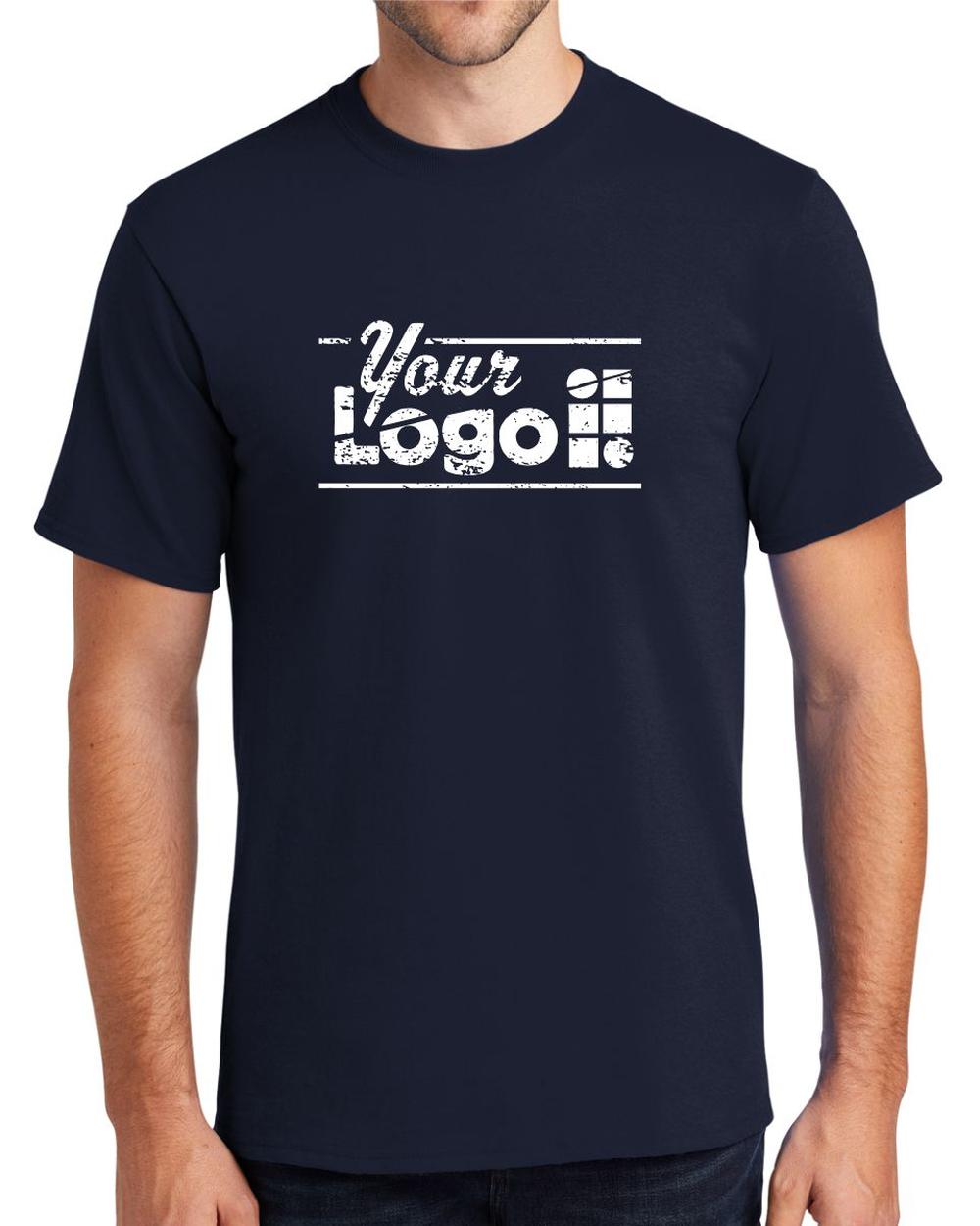 Port & Company S/S Essential Custom T-Shirt, color: Deep Navy