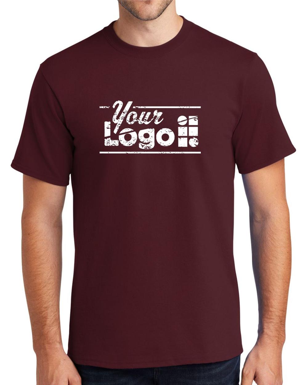 Port & Company S/S Essential Custom T-Shirt, color: Athletic Maroon