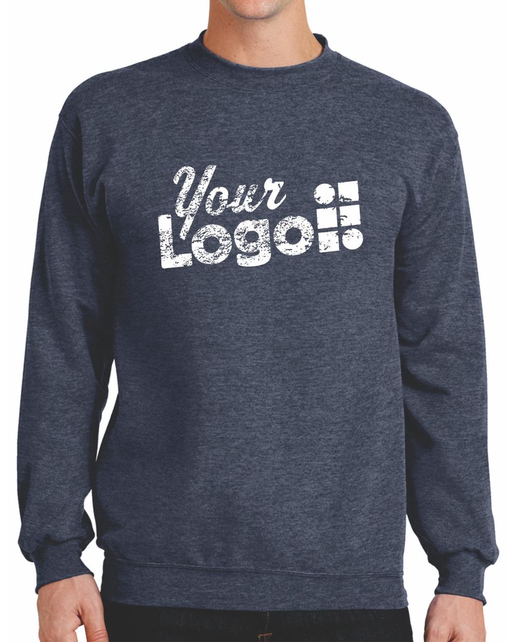 Port & Company Classic Custom Sweatshirt, color: Heather Navy