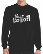 Port & Company Core Fleece Crewneck Custom Sweatshirt, color: Jet Black