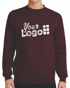 Port & Company Core Fleece Crewneck Custom Sweatshirt, color: Maroon