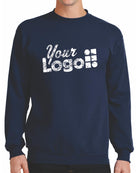 Port & Company Core Fleece Crewneck Custom Sweatshirt, color: Navy