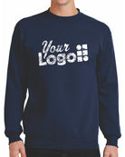Port & Company Core Fleece Crewneck Custom Sweatshirt, color: Navy