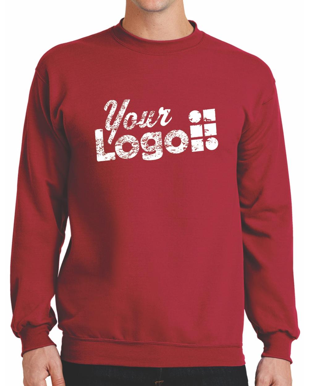 Port & Company Core Fleece Crewneck Custom Sweatshirt, color: Red