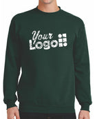 Port & Company Core Fleece Crewneck Custom Sweatshirt, color: Dark Green