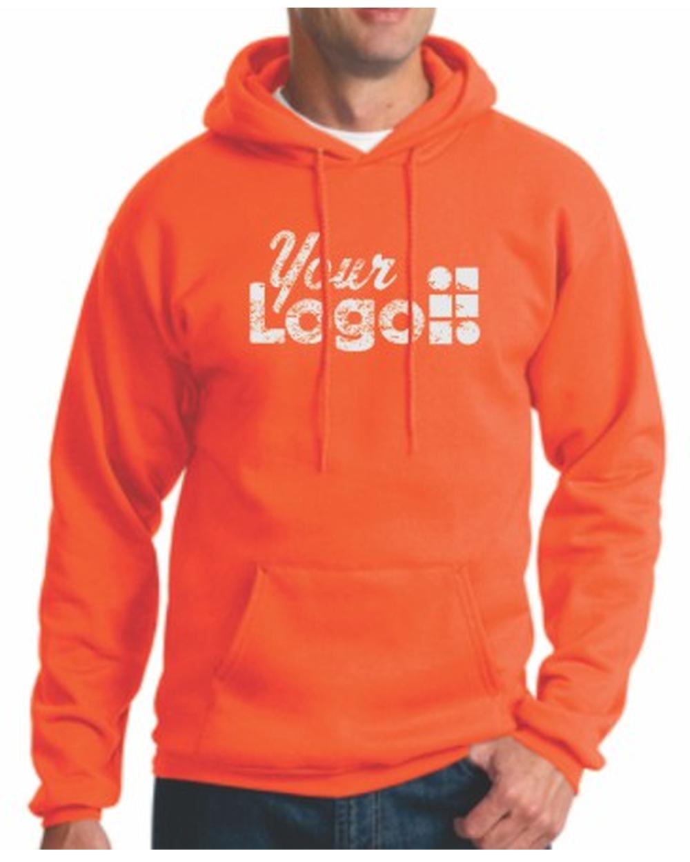 Port & Company Ultimate Custom Hoodie, color: Safety Orange