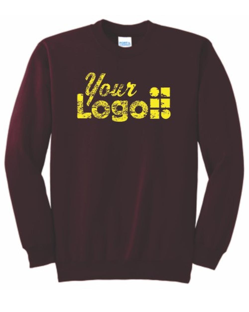 Port & Company Ultimate Crewneck Custom Sweatshirt, color: Maroon