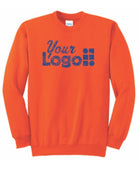 Port & Company Ultimate Crewneck Custom Sweatshirt, color: Safety Orange