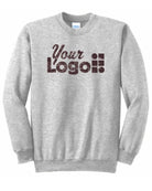 Port & Company Ultimate Crewneck Custom Sweatshirt, color: Ash