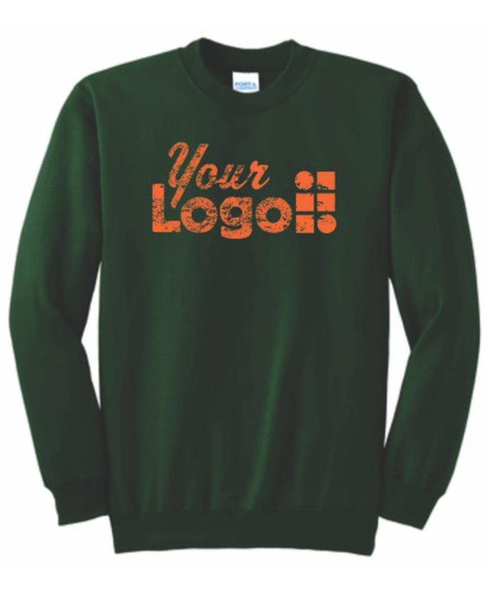 Port & Company Ultimate Crewneck Custom Sweatshirt, color: Dark Green
