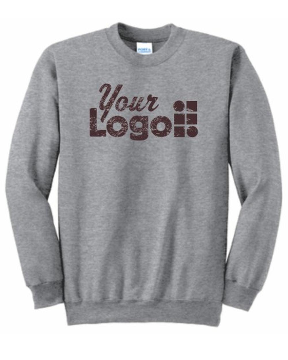 Port & Company Ultimate Crewneck Custom Sweatshirt, color: Athletic Heather