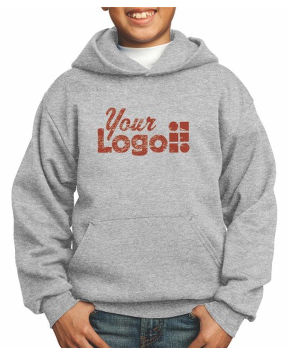 Port & Company Ultimate Custom Hoodie, color: Ash