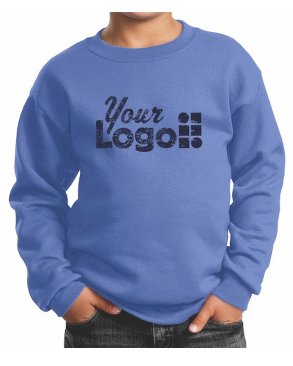 Port & Company Ultimate Crewneck Custom Sweatshirt, color: Carolina Blue