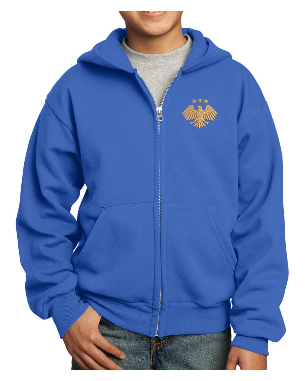 Port & Company Ultimate Full-Zip Syria's New Eagle Hoodie, color: Royal