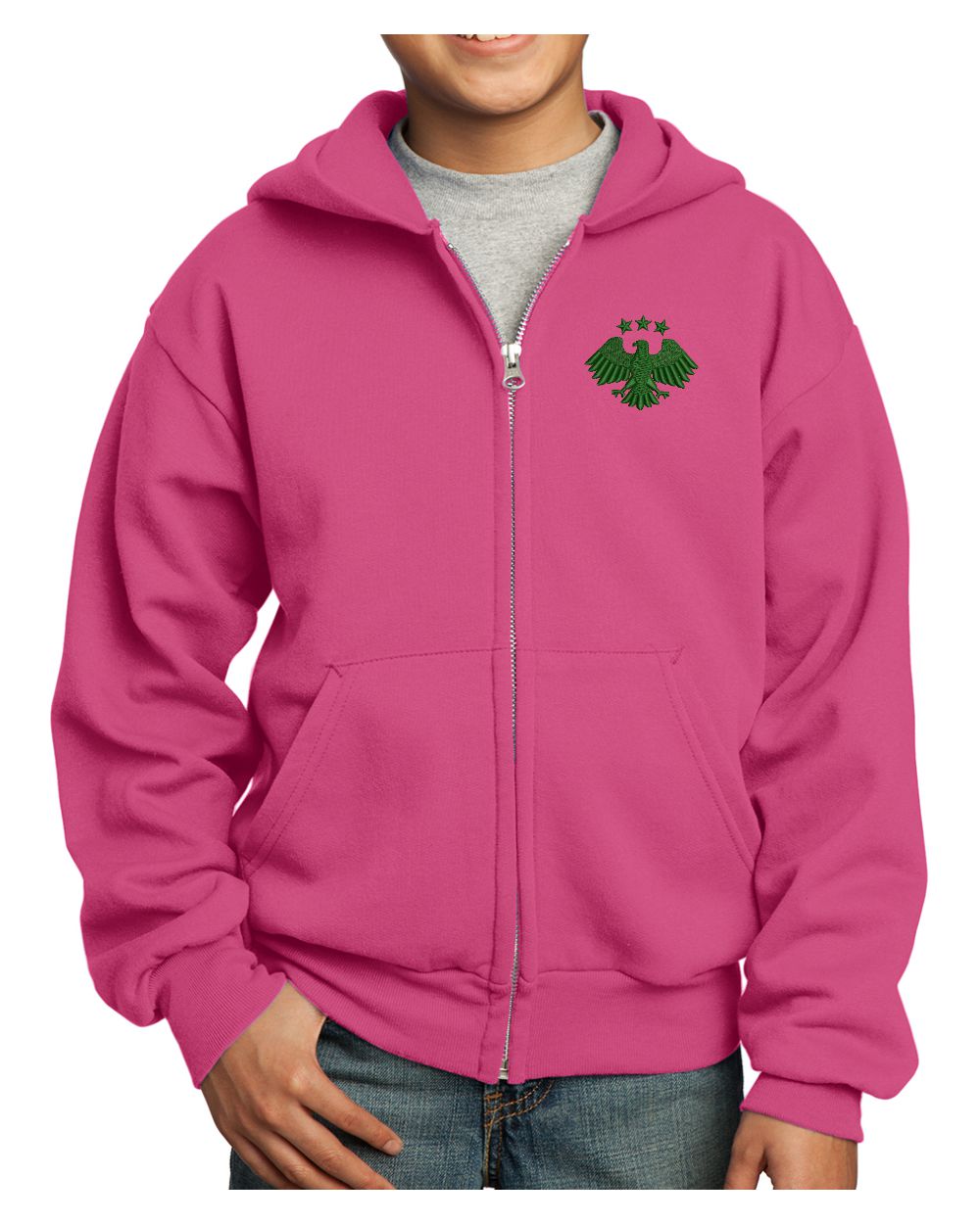 Port & Company Ultimate Full-Zip Syria's New Eagle Hoodie, color: Sangria
