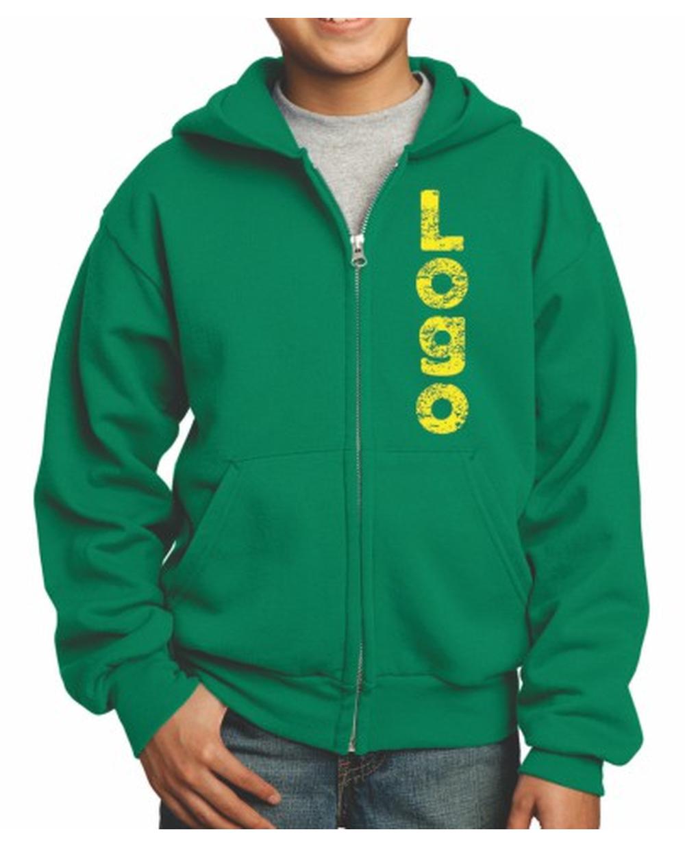 Port & Company Ultimate Full-Zip Custom Hoodie, color: Kelly