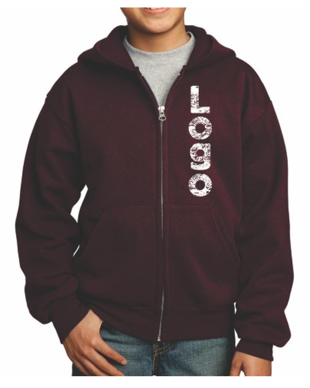 Port & Company Ultimate Full-Zip Custom Hoodie, color: Maroon