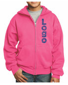 Port & Company Ultimate Full-Zip Custom Hoodie, color: Neon Pink