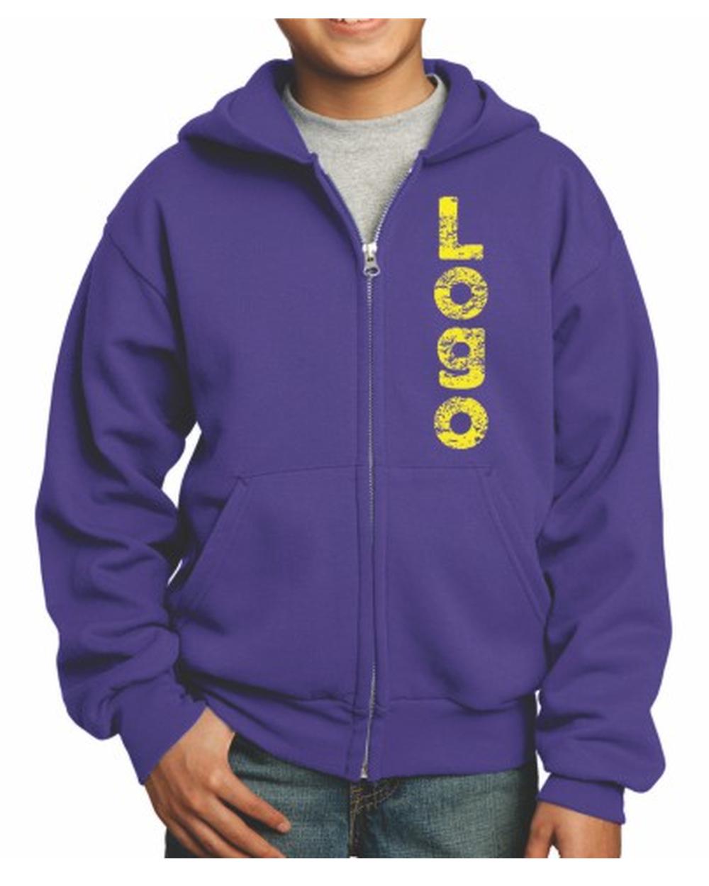 Port & Company Ultimate Full-Zip Custom Hoodie, color: Purple