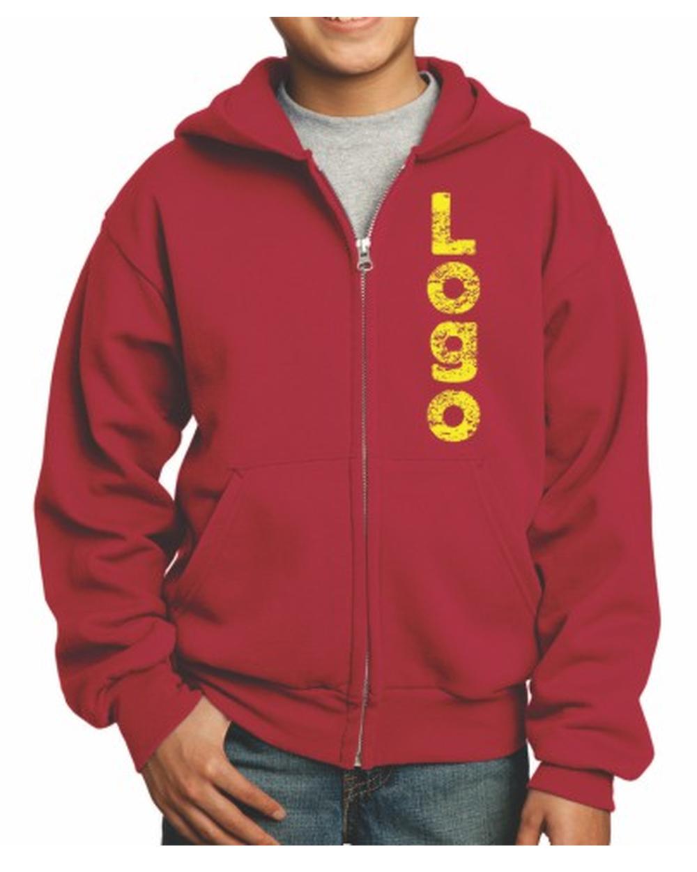 Port & Company Ultimate Full-Zip Custom Hoodie, color: Red