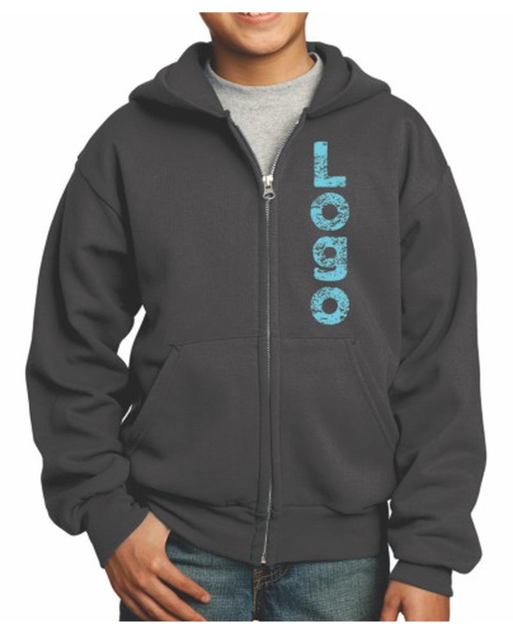 Port & Company Ultimate Full-Zip Custom Hoodie, color: Charcoal