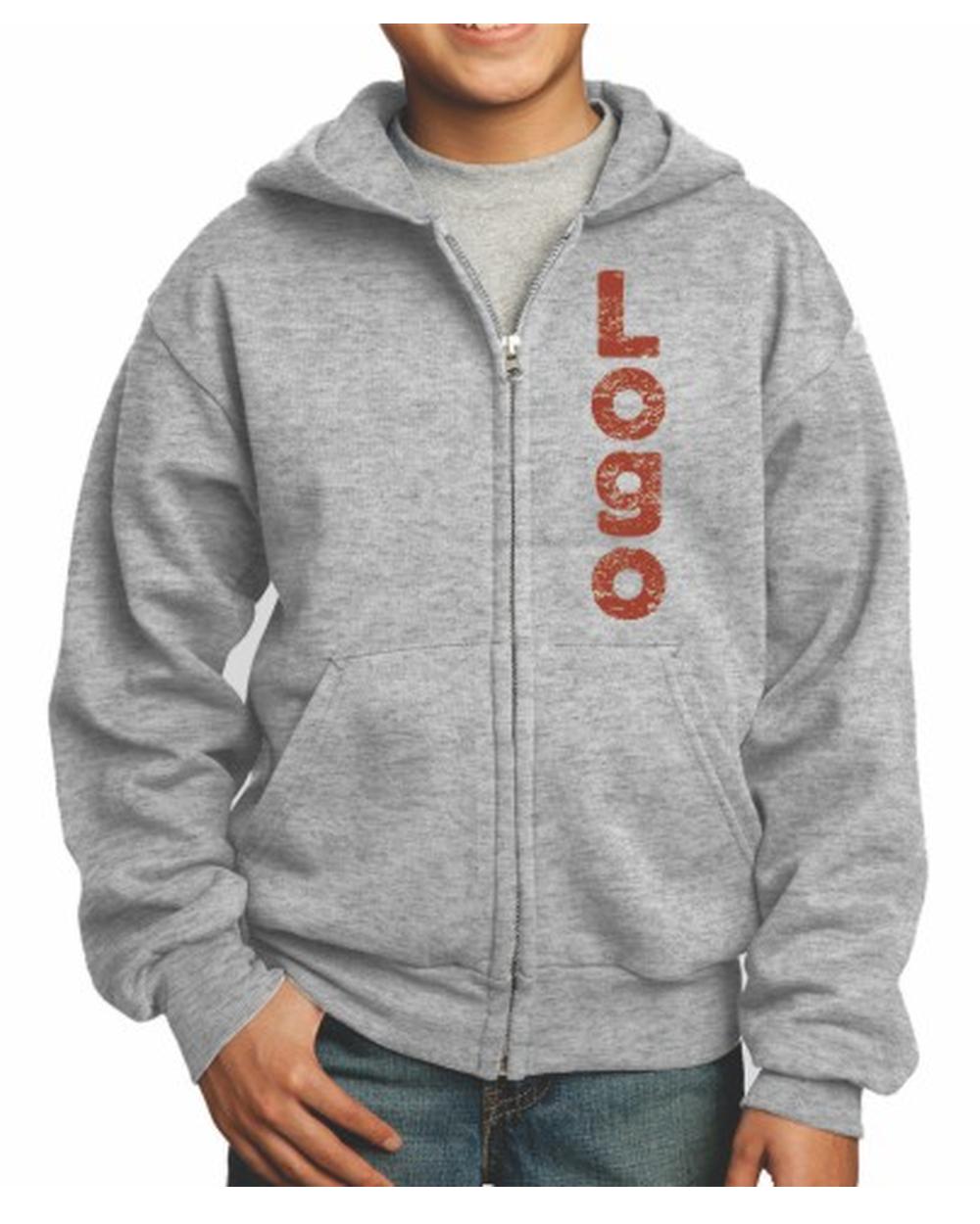 Port & Company Ultimate Full-Zip Custom Hoodie, color: Ash