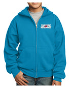 Port & Company Ultimate Full-Zip Turn The Volume Up Hoodie, color: Neon Blue