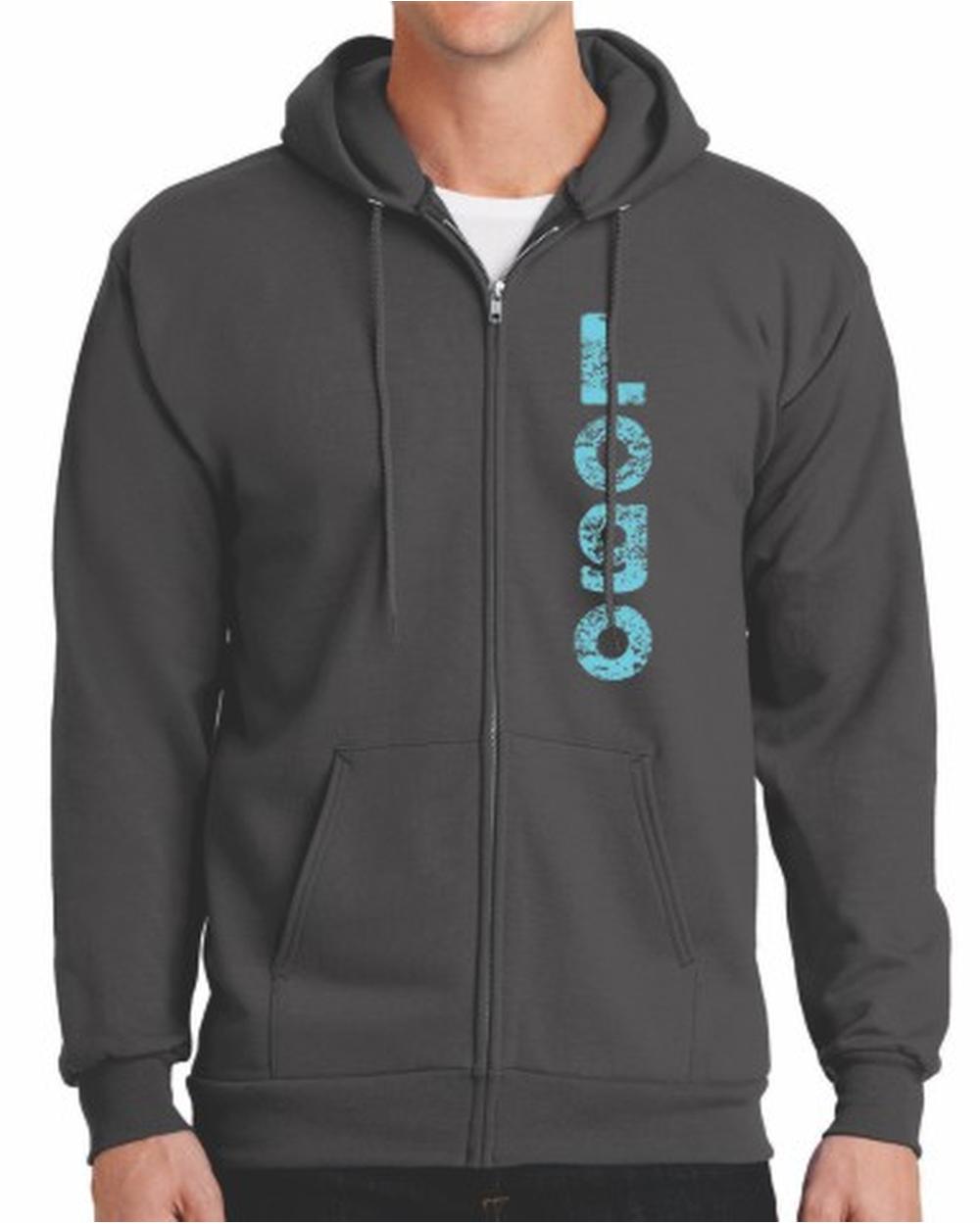 Port & Company Ultimate Full-Zip Custom Hoodie, color: Charcoal