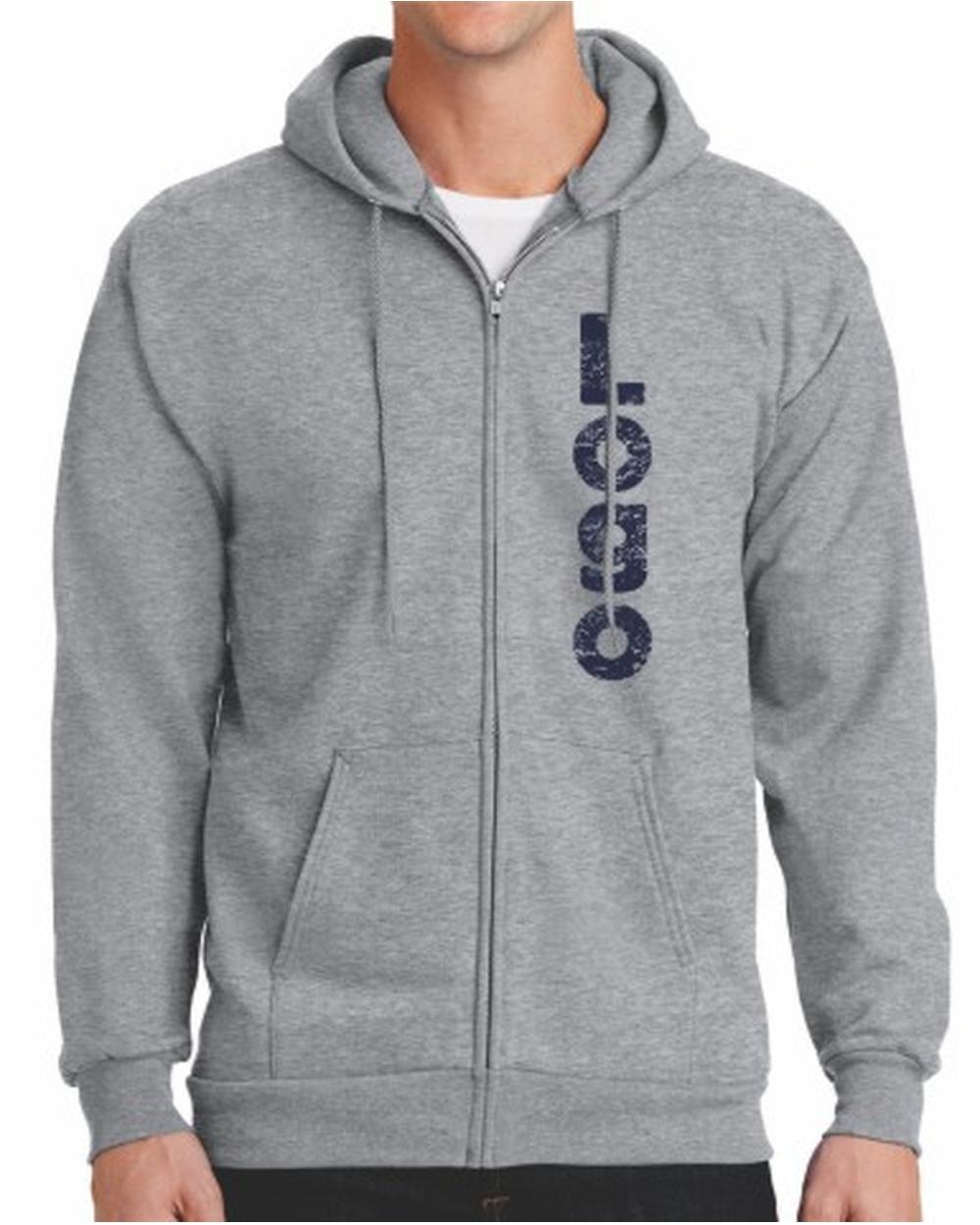 Port & Company Ultimate Full-Zip Custom Hoodie, color: Athletic Heather