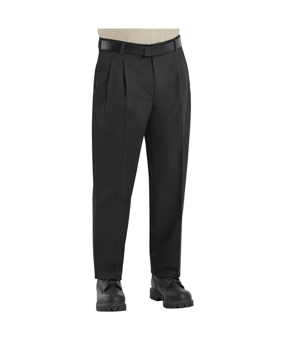 RedKap Pleated-Front Twill Work Pant, color: Black