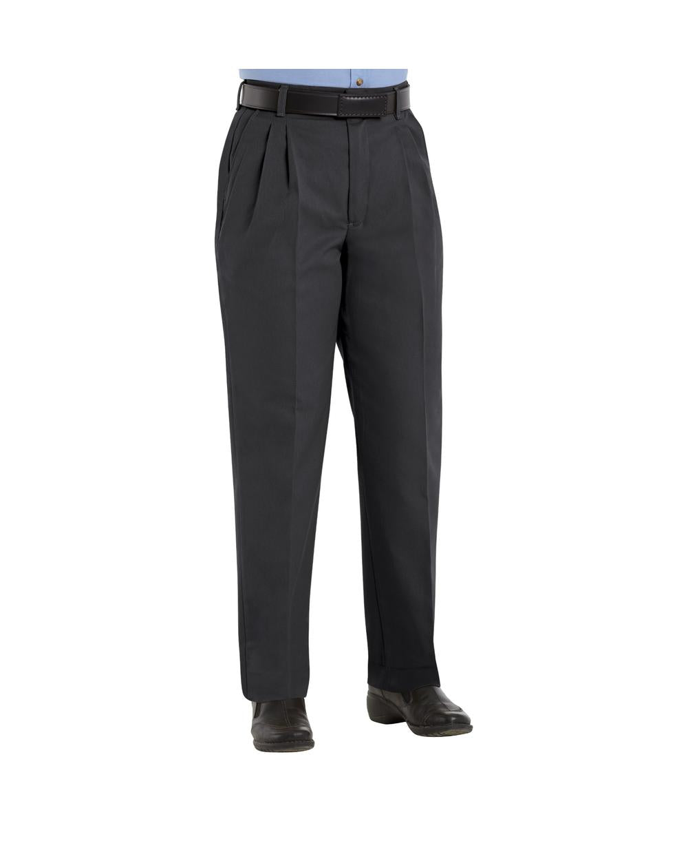 RedKap Women's Pleated-Front Twill Work Pant, color: Black