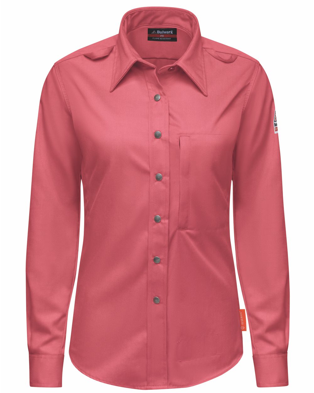 Bulwark L/S IQ Series Nomex Midweight Comfort Snap-Front Flame Resistant Shirt, color: Red