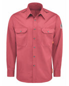 Bulwark L/S IQ Series Nomex Midweight Comfort Snap-Front Flame Resistant Shirt, color: Red